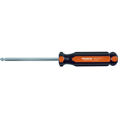 TRUSCO Plastic Handle Screwdriver with Magnet (+No. 2 x 100mm) TPD-2-100 1 piece