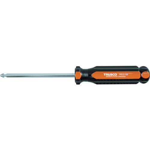 TRUSCO Plastic Handle Screwdriver with Magnet (+No. 2 x 250mm) TPD-2-250 1 piece