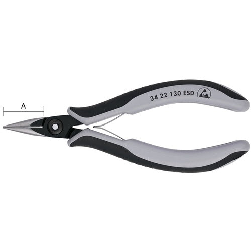 KNIPEX ESD 정밀용 플라이어 반원 135 mm 3422-130ESD 1 쵸