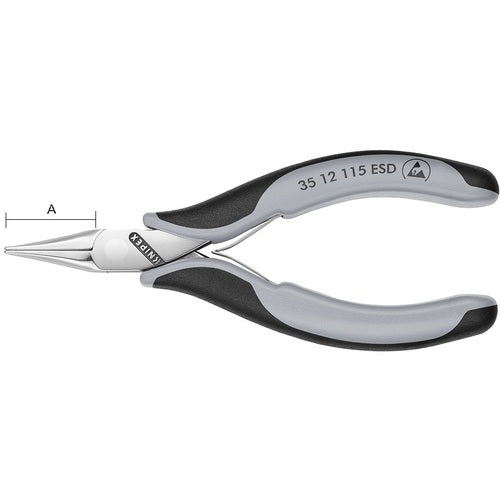 KNIPEX ESD precision pliers half round 115mm 3522-115ESD 1 pair