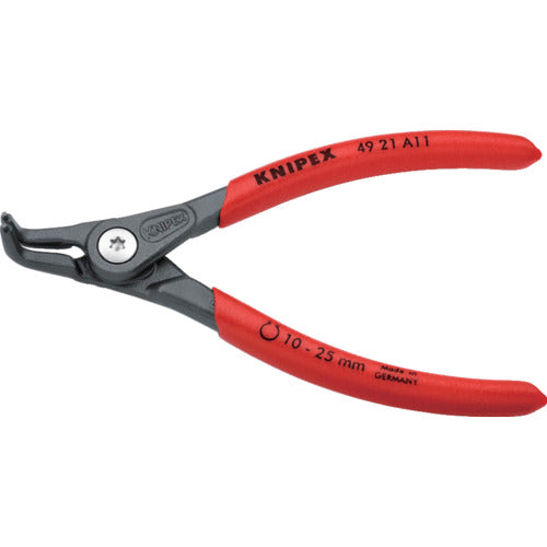 ＫＮＩＰＥＸ　軸用スナップリングプライヤー９０度　１０−２５ｍｍ　4921-A11　1 丁