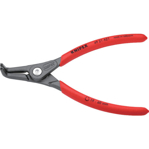 ＫＮＩＰＥＸ　軸用スナップリングプライヤー９０度　１９−６０ｍｍ　4921-A21　1 丁