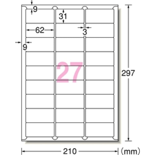 ３Ｍ　エーワン［［ＴＭ上］］　ラベルシール（プリンタ兼用）キレイにはがせる　２７面　１００枚入　31290　1 PK