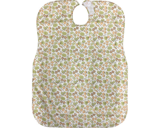 大人用食事用エプロン / 070-560028-00　やさい柄クリーム　1 枚