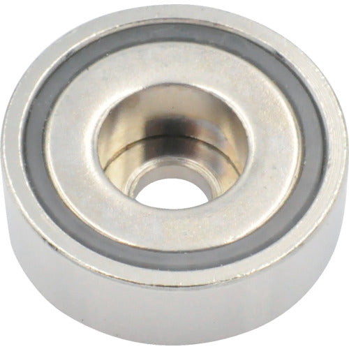 MAGNA Neodymium magnet plate catch (round, with cap, stepped hole type) (3 pieces) 1-NCC20RB 1 bag