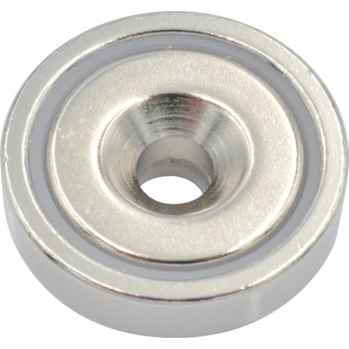 MAGNA Neodymium magnet plate catch (round, with cap, countersunk type) (3 pieces) 1-NCC25RA 1 bag