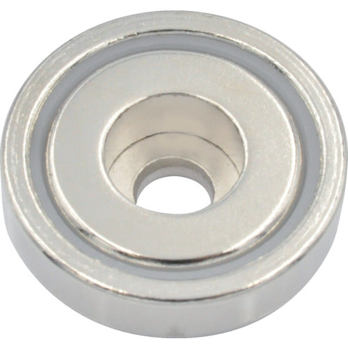 MAGNA Neodymium magnet plate catch (round, with cap, stepped hole type) (3 pieces) 1-NCC25RB 1 bag