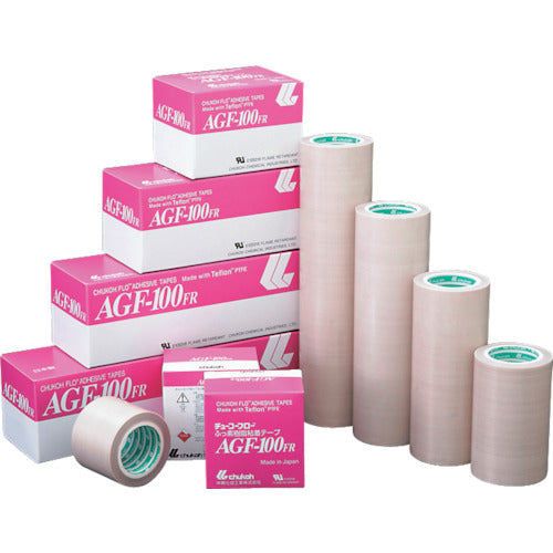 Chukoh Flow Fluorine Resin (Teflon PTFE) Glass Cloth Adhesive Tape AGF-100FR 0.13t x 13w x 10m AGF100FR-13X13 1 roll