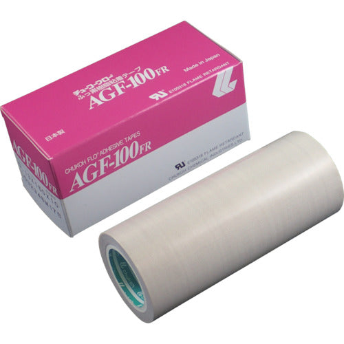 Chukoh Flow Fluoroplastic (Teflon PTFE) Glass Cloth Adhesive Tape AGF-100FR 0.13t x 150w x 10m AGF100FR-13X150 1 roll