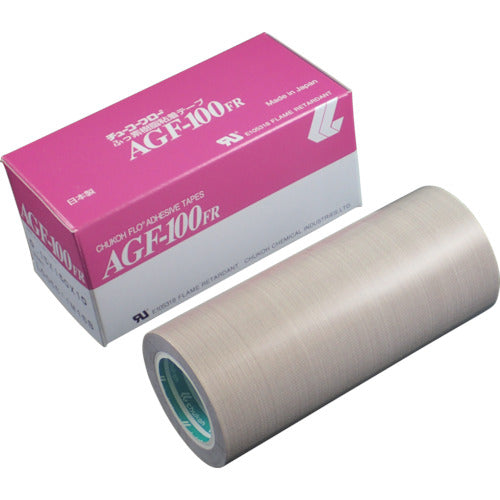 Chukoh Flow Fluoroplastic (Teflon PTFE) Glass Cloth Adhesive Tape AGF-100FR 0.15t x 150w x 10m AGF100FR-15X150 1 roll