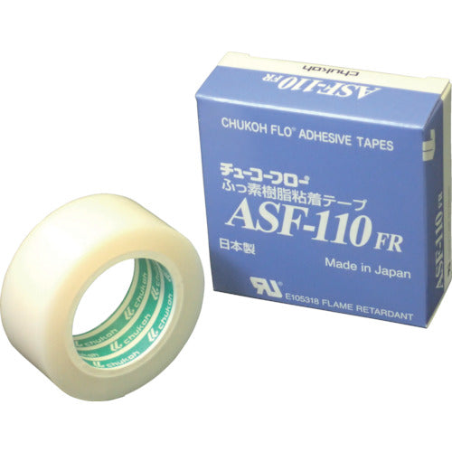 チューコーフロー　フッ素樹脂フィルム粘着テープ　ＡＳＦー１１０ＦＲ　０．０８ｔ×２５ｗ×１０ｍ　ASF110FR-08X25　1 巻