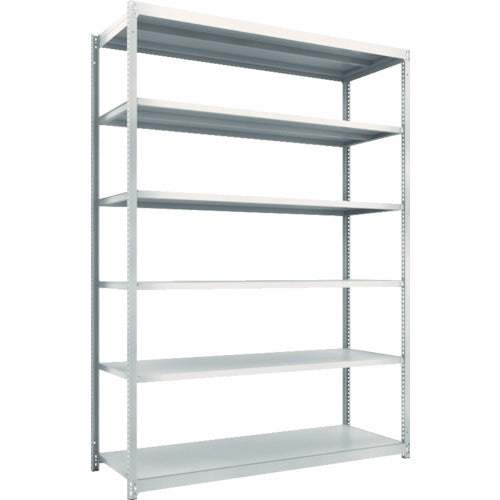 TRUSCO Steel Rack M1.5 Type Light-Medium Duty Shelf 1760 x 595 x H2400 6-Tier Single Unit Neo Gray M1.5-8666 1 S