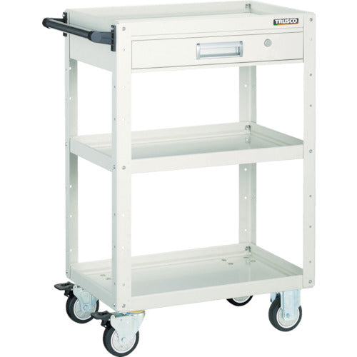 TRUSCO Tool Wagon Eagle Wagon 750 x 500 x H740 with drawer, urethane wheels, white EGW-773VU-W 1 unit
