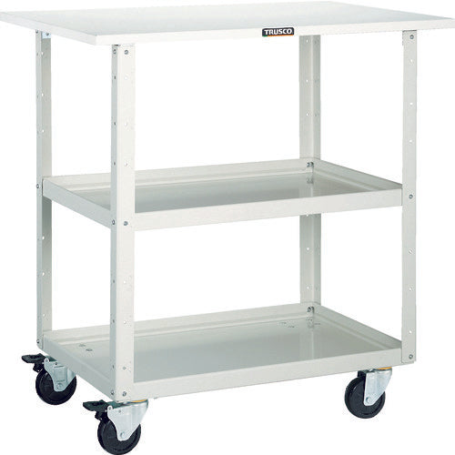 TRUSCO Tool Wagon Eagle Wagon 600 x 400 x H900 with top plate, 4 free-moving wheels, white EGW-962TJ-W 1 unit