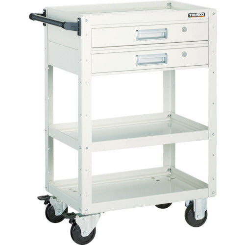 TRUSCO Tool Wagon Eagle Wagon 600 x 400 x H880 with 2 drawers White EGW-963V2-W 1 unit