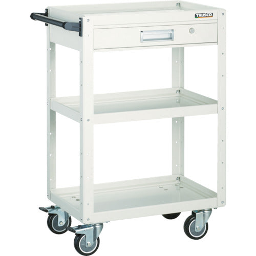 TRUSCO Tool Wagon Eagle Wagon 600 x 400 x H880 with drawer, 4 swivel wheels, urethane wheels, white EGW-963VUJ-W 1 unit