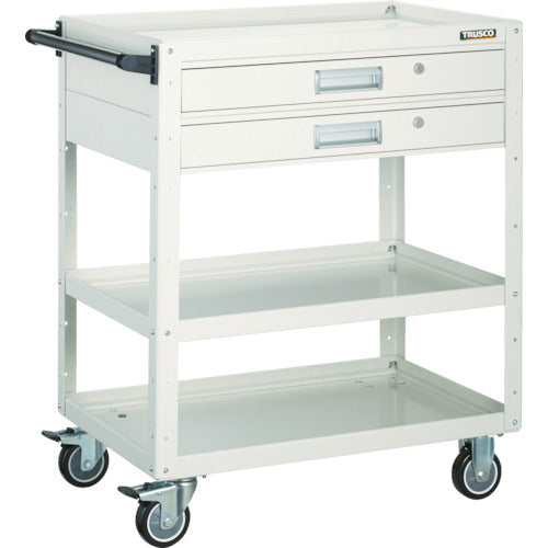 TRUSCO Tool Wagon Eagle Wagon 750 x 500 x H880 with 2 drawers, urethane wheels, white EGW-973V2U-W 1 unit