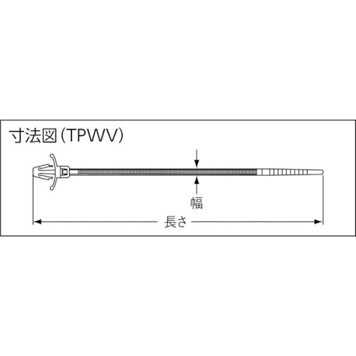 ＴＲＵＳＣＯ　【売切廃番】　プッシュマウントタイ（ウィング）　幅２．５ｘ１１２　取付穴径４．６　TPWVS-100SS　1 袋