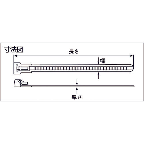 ＴＲＵＳＣＯ　イージーリリ−スタイ幅４．５ｍｍ×３００ｍｍ最大結束φ８０耐候性　TRERHV-300MW　1 袋