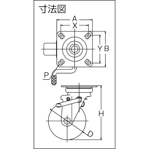 ＴＲＵＳＣＯ　帯電防止ウレタンキャスター　自在ダブルストッパー付　Φ１５０　TYUEJB-150A　1 個