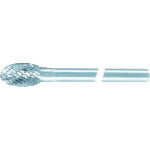Super Carbide Bur, Middle Shank (Shank Length: 80mm), Brazed Type, Egg Shape (Double Cut), Blade Diameter: 9.5, SB6C02M, 1 pc