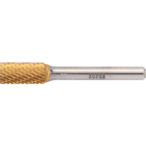 Super Super Carbide Bur Titanium Coated Brazed Type Cylindrical (Double Cut) Blade Diameter: 9.5mm Shaft Diameter: 6.0mm SBT1C06 1 pc