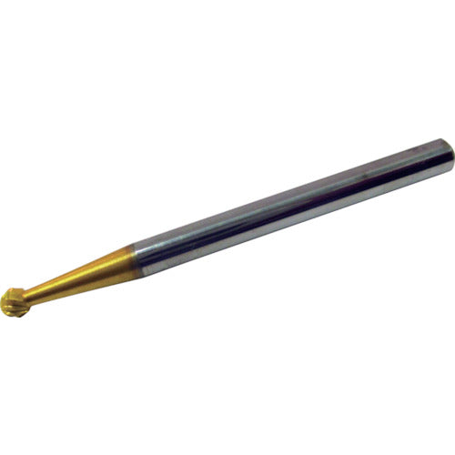 Super Super Carbide Bar Titanium Coated All Carbide Spherical (Double Cut) Blade Diameter: 2.5mm Shaft Diameter: 3.0mm SBT8A01 1 pc
