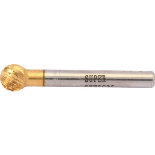 슈퍼 슈퍼 초경바 티타늄 코팅 로우 부착 타입 구형(더블 컷) 날 직경: 9.5mm 축경: 6.0mm SBT8C05 1개