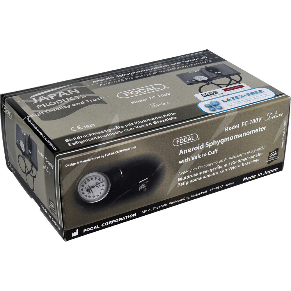 FOCAL 아네로이드 혈압계 FC-100V 이지 릴리스 밸브 부착 나일론 커프 마젠다 1개