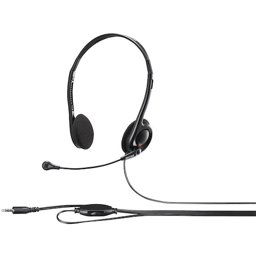 BAFFALO Binaural Headband Stereo Headset with 4-pole Mini Plug Connection Black BSHSHCS100BK 1 pc