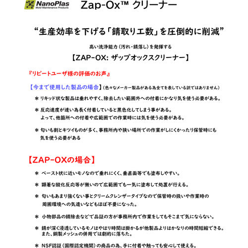 나노 플러스 ZAP-OX 클리너 ZAP-OX-16OZ 1개