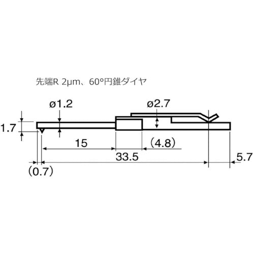 東京精密　差し替え粗さ測定子　先端半径２μｍ　細穴・薄溝　DM43812　1 本