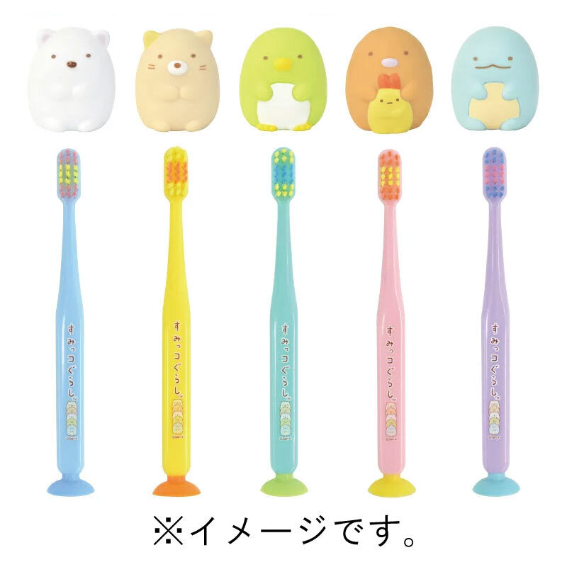 Sumikko Gurashi Mascot Toothbrush with Suction Cup and Cap Cat 1 Piece 1 pc