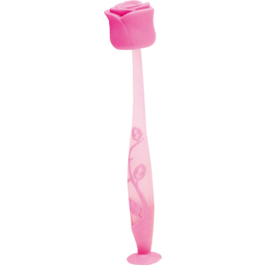 Pitatto Flores Rose Toothbrush with Suction Cup Sweet Pink 1 Piece 1 pc