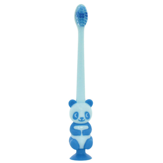 Pitatto Panda Toothbrush with Suction Cup and Cap, Candy Blue, 1 Piece, 1 pc