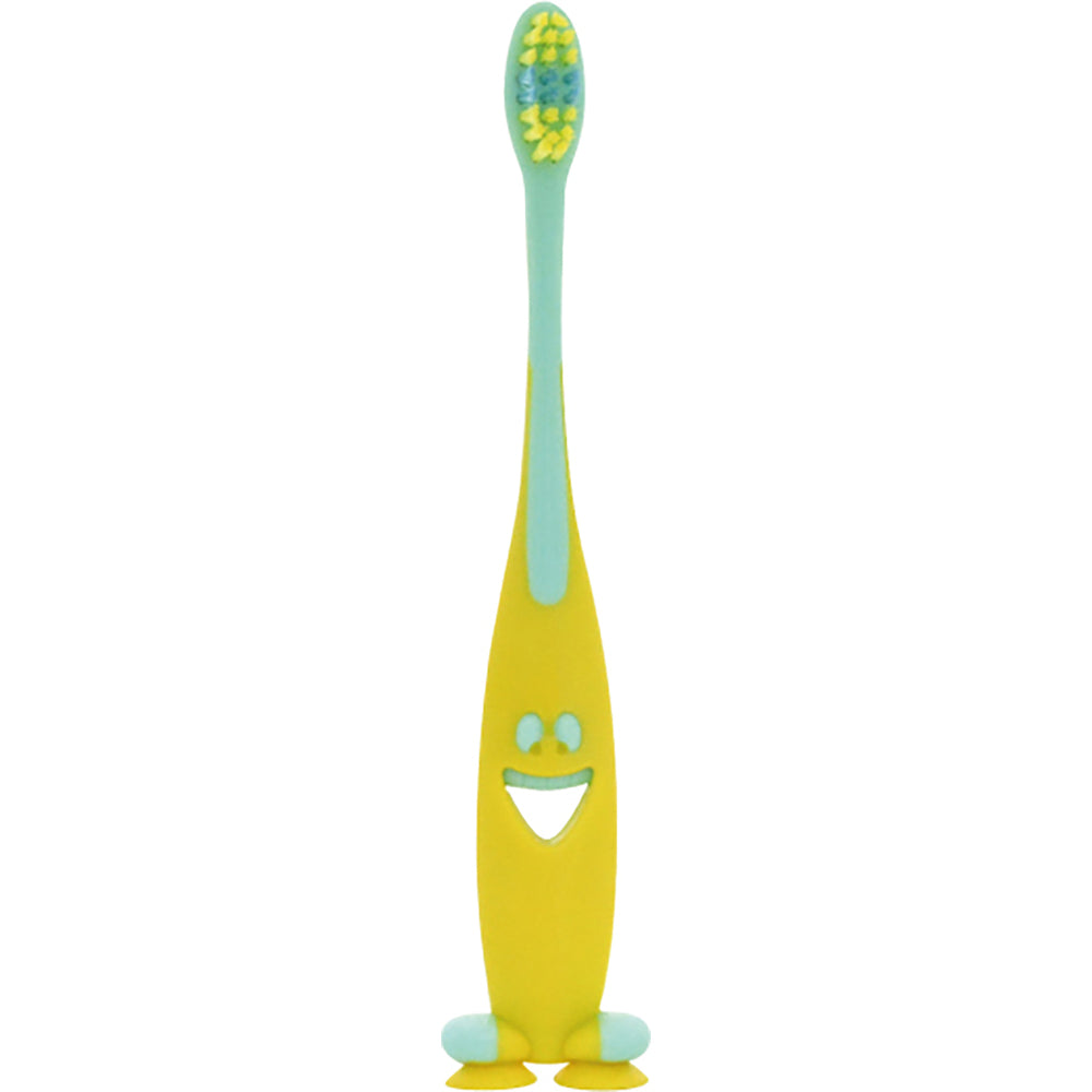 ピタット スマイリー歯ブラシ 吸盤＆キャップ付 ファンイエロー 1本入 1 個