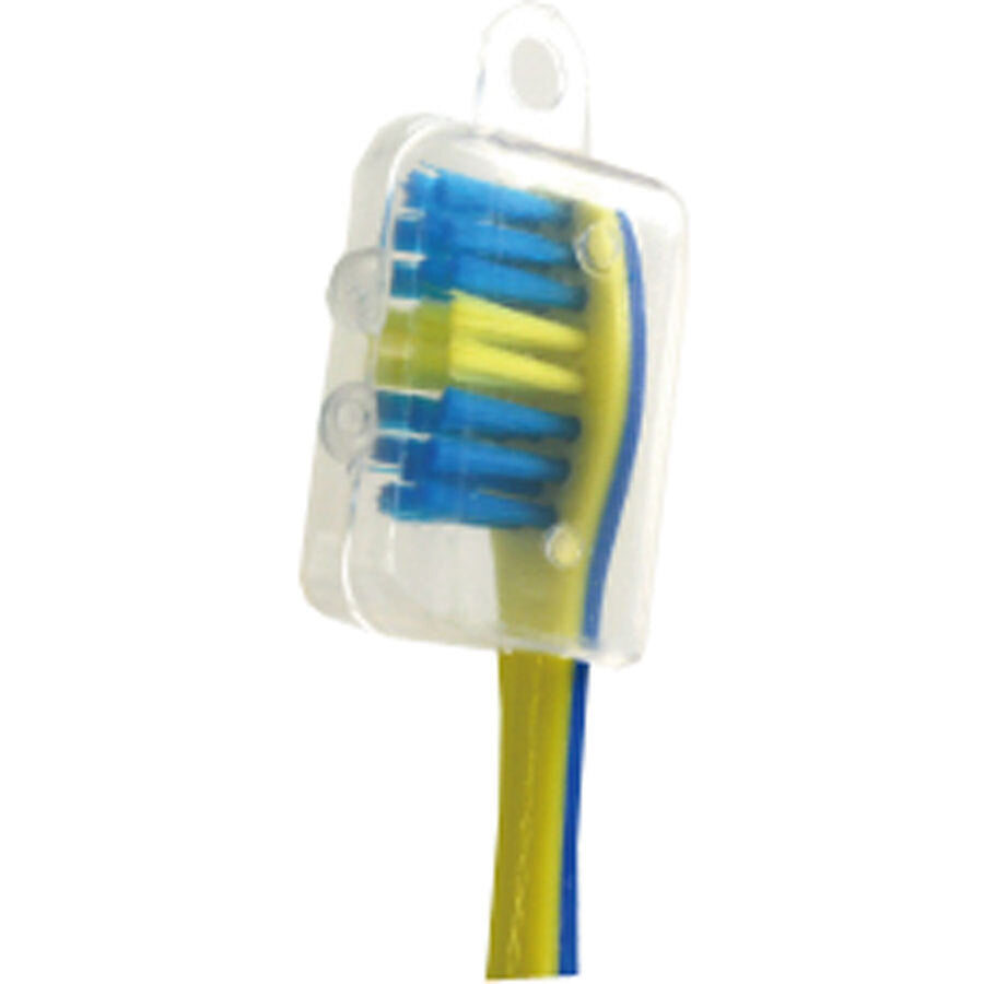 Pitatto Smiley Toothbrush with Suction Cup and Cap, Fun Blue, 1 Piece, 1 pc