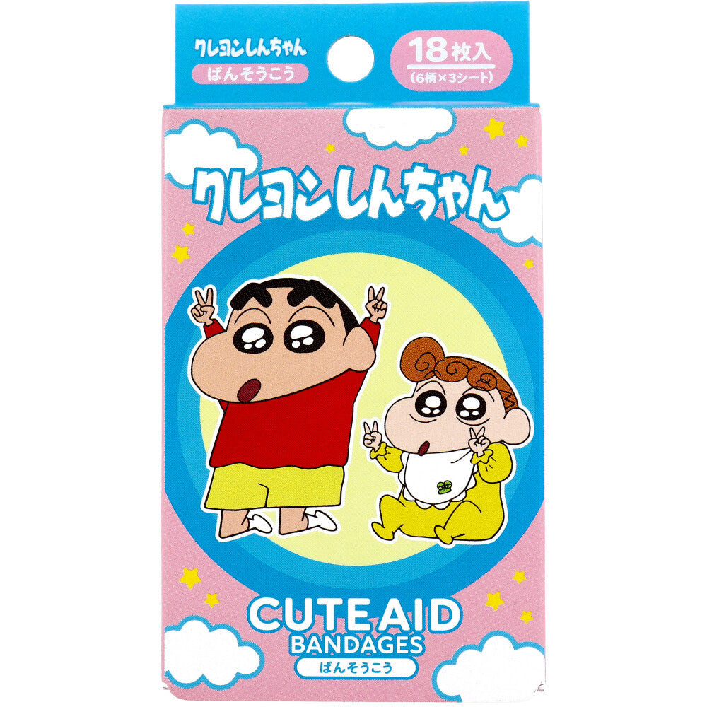 [メーカー欠品]キャラクターばんそうこう CUTE AID クレヨンしんちゃん PKMK 18枚入 1 個