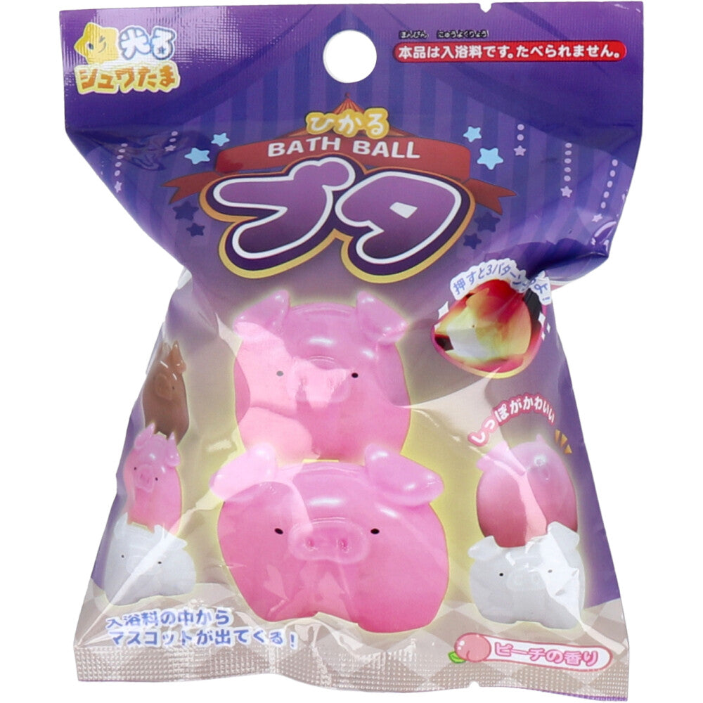 光るシュワたま ひかるブタ バスボール ピーチの香り 75g 1回分 1 個