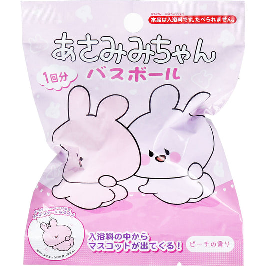 Asamimi-chan Bath Ball Peach Scent 75g 1 serving 1 piece