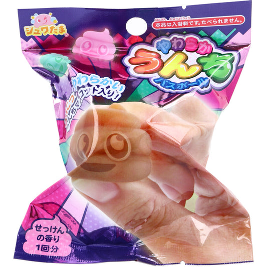 Shuwatama Soft Poop Bath Ball, Soap Scent, 75g, 1 serving, 1 piece