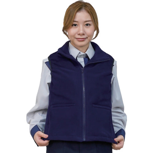 Okashio Navy Blue Fleece Heating Vest + Mobile Battery 10,000mAh Set L OK40211-L 1 pc