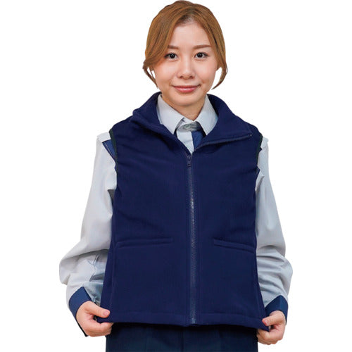 Okashio Navy Blue Fleece Heating Vest + Mobile Battery 10,000mAh Set M OK40211-M 1 pc