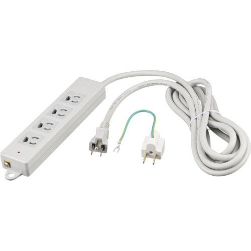 BAFFALO 3핀식 전원 탭 2중 구조 램프＆변환 어댑터 부착 4개구 5m 라이트 그레이 BTPLMAJ3450LG 1개