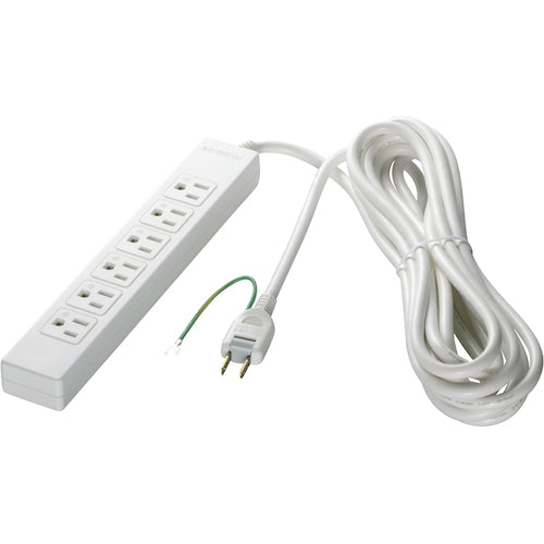 ＢＡＦＦＡＬＯ　３ピン式電源タップ　６個口タイプ　マグネット付　２ｍ　ホワイト　BSTAPMG3620WH　1 個