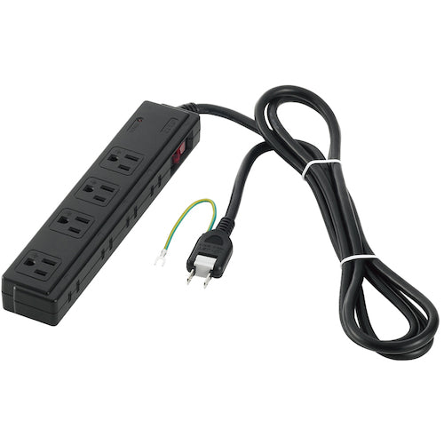 BAFFALO 2/3 pin power strip, 4+4 outlets, surge protection, central switch, 2m, black, BSTAPSDC820BK, 1 unit