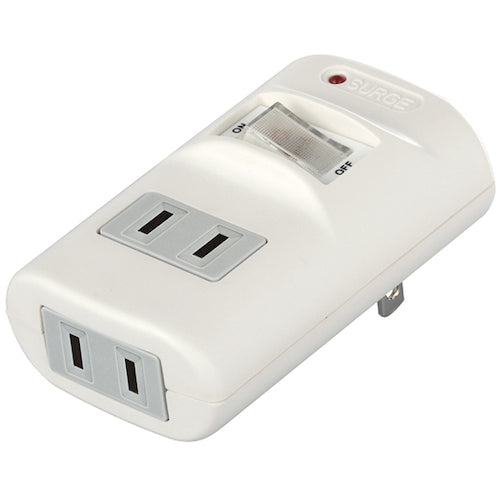 BAFFALO 2-way distribution tap with central switch/lightning surge protection, white, BSTAPD03WH, 1 unit