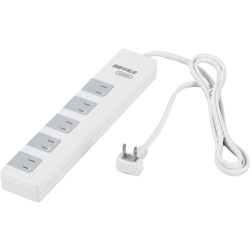ＢＡＦＦＡＬＯ　２ピン式電源タップ　１０個口タイプ　雷サージ防止／集中スイッチ付　１．５ｍ　ホワイト　BSTAPSD21015WH　1 個