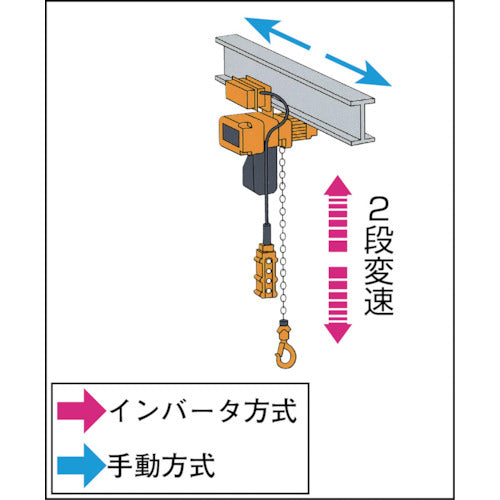 ＫＩＴＯ　電気チェーンブロック　ＥＱ形　２速インバータ　プレントロリ結合形　１２５ｋｇ×４ｍ　EQSP001IS　1 台