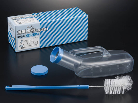 ASAI SA PVC transparent urinal (with brush) for men